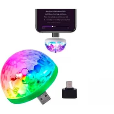 Imagem de Globo De Luz Lampada Led Rgb Festa Usb Para Celular Led
