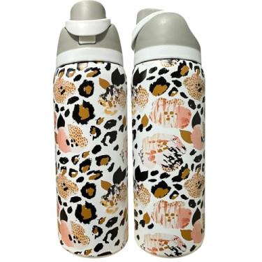 Imagem de Silva lining designing Tumbler, copo de 1134 g, copo ocidental, copo gravado com alça, caneca de café fofa, caneca de café de 1,134 g (947 g branco-ouro/chita rosa (TPB22))