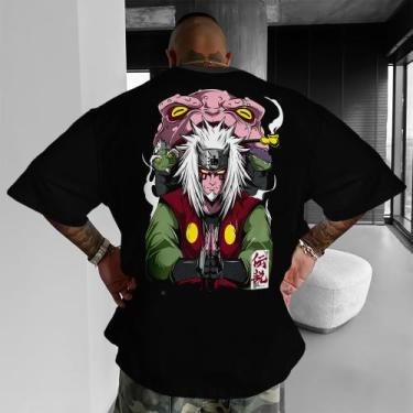 Imagem de Camiseta Oversized Algodão Naruto Mestre Jiraya Academia Gym - Fábrica