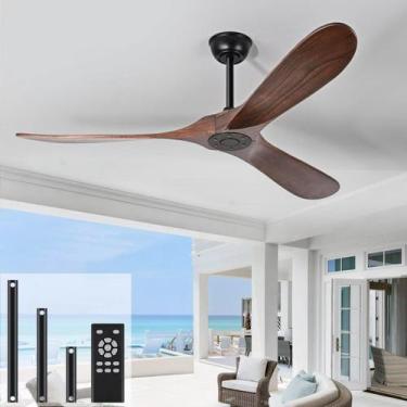 Imagem de Ventilador de teto heimo 72" Wood, controle remoto interno e externo d