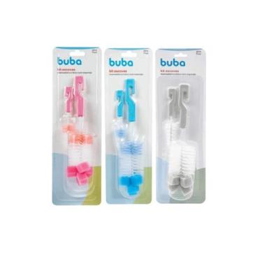 Imagem de Escova Para Lavar Mamadeira E Bico Com Esponja Buba Bebê Garrafas Térm