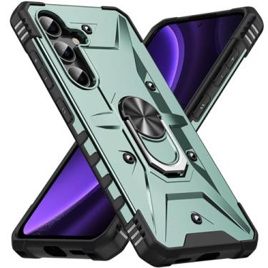 Imagem de SORAKA Capa para Samsung Galaxy S23 FE com suporte para anel,PC rígido e TPU macio,proteção dupla 2 em 1,compatível com suportes magnéticos para carros