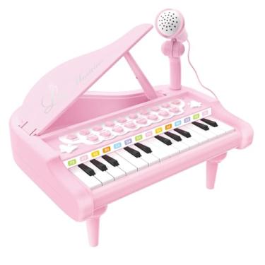 Imagem de Mini Piano Infantil Rosa 1505B para Crianças, Brinquedo Musical Educativo com Sons e Ritmos, Ideal para Estímulo, Aprendizado Divertido e Desenvolvimento de Habilidades