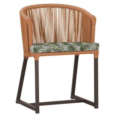 Imagem de Cadeira De Jantar Noronha Alumínio Marrom E5 Trama  Terra Cota