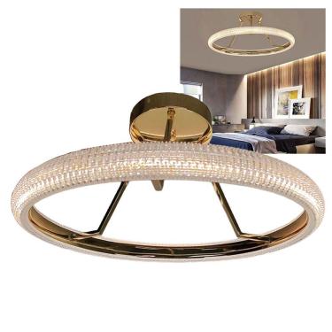 Imagem de Luminaria 3 Em 1 Anel Arco Lustre Cristal Led Infinito Perfil Sala De Jantar Casa Quarto