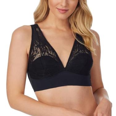 Imagem de OnGossamer Sutiã feminino elegante e com renda, Preto, P