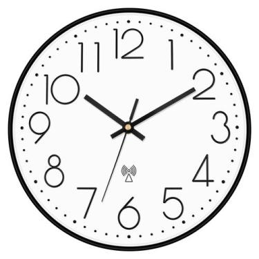 Imagem de Relógio de parede Foxtop Atomic Round Analog Modern Black