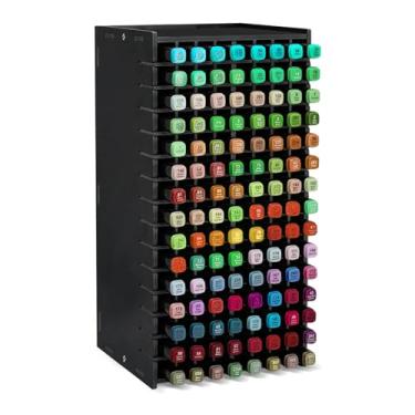 Imagem de Yrangee Organizador de marcadores, suporte de marcador de 120 compartimentos com divisor ajustável, organizador de armazenamento de marcadores de mesa para canetas, lápis de cor, pincéis artísticos