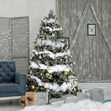 Imagem de Decoração de neve falsa de Natal de 80 g, neve artificial fofa para árvore de Natal, exibição de aldeia e embalagem de presente, decoração festiva para melhorar a atmosfera do feriado