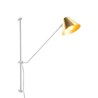 Imagem de Arandela Parede Cúpula Alumínio Dourado Lixado Moderna 1Xe27