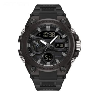 Imagem de AIMES Relógio masculino esportivo, ao ar livre, à prova d'água, militar, relógio tático, analógico, digital, data, alarme, cronômetro, multifunções, táticas, relógio de pulso grande para homens, 3311