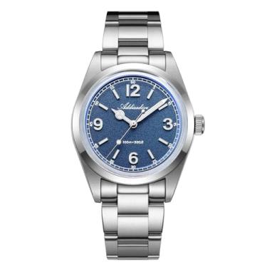 Imagem de ADDIESDIVE Relógio de pulso masculino 36 mm VH Quartz Sweep Second K1 Bubble Glass Luminoso 100 M à prova d'água minimalista unissex, Azul