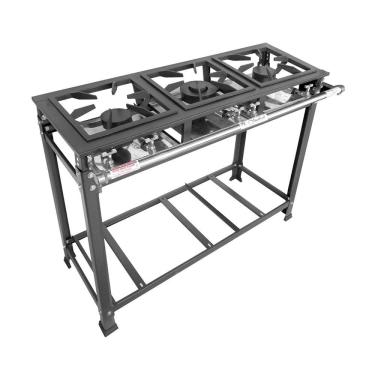 Imagem de Fogão Industrial 3 Bocas 2 Simples Tradicional Baixa Pressão Mr Fogões 30x30 P7