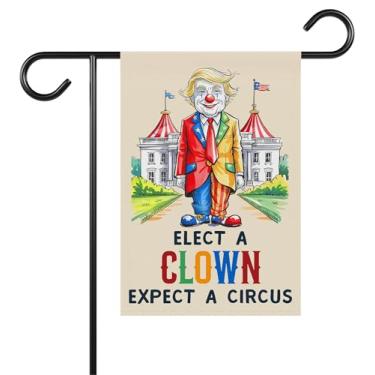 Imagem de Elect A Clown Expect A Circus Garden Flag - Resist Racism Yard Sign - Social Justice - Anti President - President Clown - Ideia de decoração ao ar livre e terraços de jardim - Banner de jardim 30 x 45