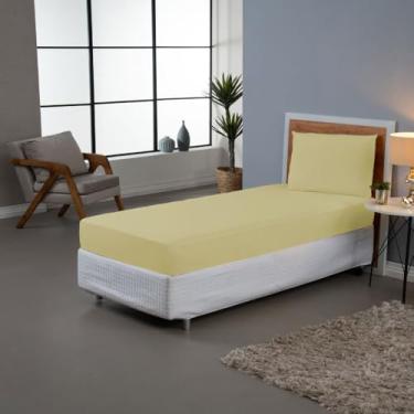 Imagem de Jogo de Lençol Dia a Dia Percal 180 Fios, Solteiro, 2 Peças, Liso (Amarelo)