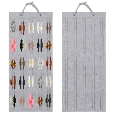 Imagem de Organizador de grampo de cabelo pendurado com 25 compartimentos, suporte de armazenamento de garra de cabelo para meninas e mulheres, acessórios de parede e armário