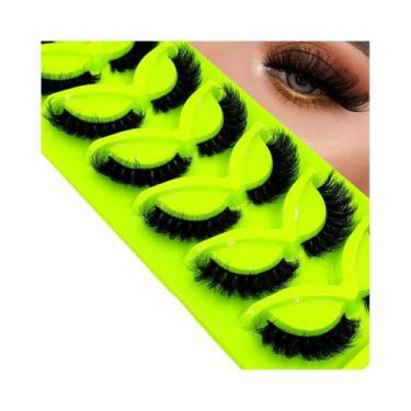 Imagem de Cílios Postiços Naturais E Fluffy Com Efeito Olho De Gato, 7 Pares De 