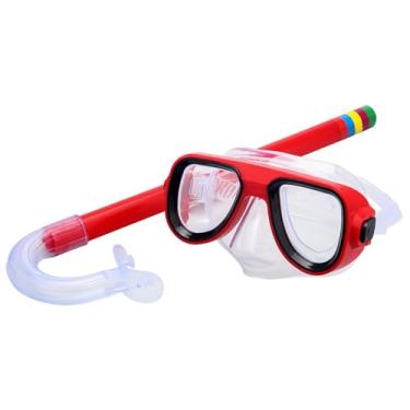 Imagem de Conjunto de Snorkel Óculos Natação Mergulho para Crianças Protege Olhos e Nariz do Sal Marinho Cloro Ideal Snorkeling