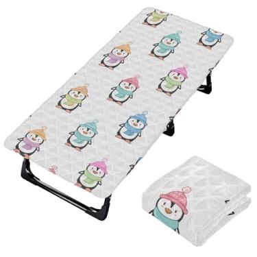 Imagem de Burbuja Lençol de berço de pinguins para crianças, lençol de cochilo acolchoado portátil com faixa elástica para meninas e meninos, lavável na máquina, 63,5 x 127 cm