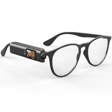 Imagem de Câmera esportiva POV viva-voz 2,7 K HD, mini câmera de corpo grande angular de 110° com óculos, câmera vestível com conexão de aplicativo WiFi, câmera de primeira pessoa para viagens de ciclismo