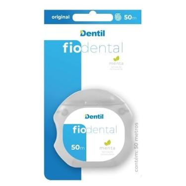 Imagem de Dentil - Fio Dental Encerado Branco Sabor Menta 50m c/Estojo e Cortador