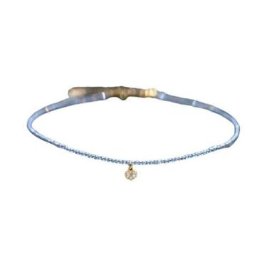 Imagem de Colar Choker Feminino De Aço Inoxidável Com Cristal Estrela Girassol C