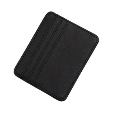 Imagem de Carteira Slim De Couro PU Para Cartões De Crédito Para Homens E Mulher