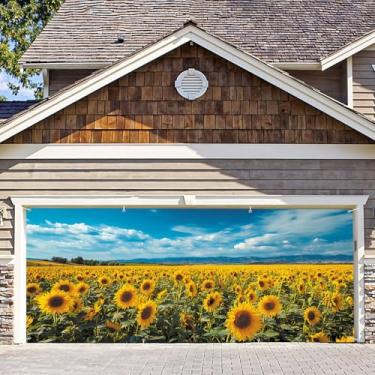Imagem de 6 * 13FT Primavera Girassol Decoração de Porta de Garagem Girassol Faixa de Porta de Garagem para Ambiente Externo Interior Primavera Quintal
