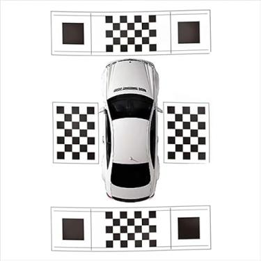 Imagem de NOOFNO Tapetes de calibração de câmera de carro de 360 graus, ferramentas de pano de grade de diagnóstico para sistema DVR de backup de veículo panorâmico olho de pássaro, H + A