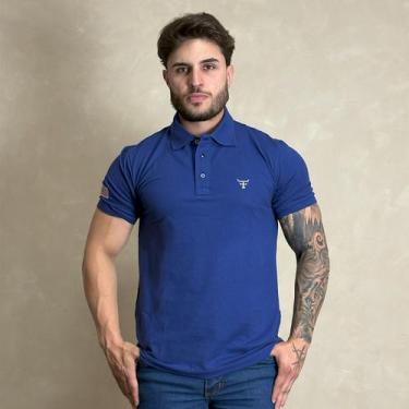 Imagem de Camiseta Texas Farm Polo Masculina Country Original Azul, GG