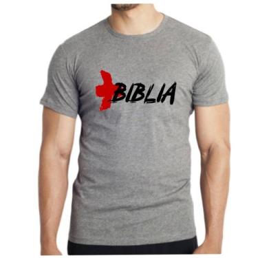 Imagem de Camiseta camisa masculina evangélica gospel mais bíblia - Dogs, Cinza,