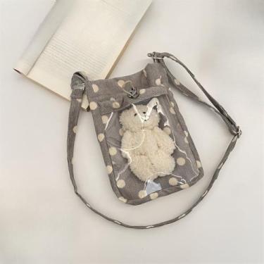 Imagem de Bolsa tiracolo casual para celular, bolsa de ombro leve com alça ajustável, bolsa feminina compacta, Cinza, Medium