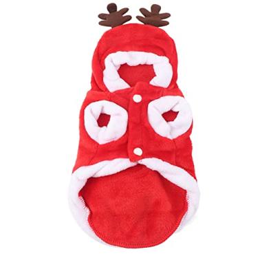 Imagem de Ainoli inverno macio quente árvore de natal bonito roupas para cães vestido para pequenos cães de estimação filhote de cachorro jaqueta roupa roupa (S)