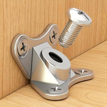 Imagem de Suportes de canto de liga de zinco resistentes com parafuso central - conectores de junta de metal ajustáveis em forma de L, móveis, gavetas (prata, 10)