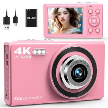Imagem de Hiacinto Câmera Digital, Câmera De Vlog Uhd 58Mp 4K Com Foco Automático, Zoom De 16X, Câmera Compacta Para Fotografia, Câmera Compacta Para Vlogs Para Adolescentes E Adultos Iniciantes Com Cartão Sd