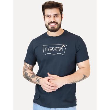 Imagem de Camiseta Levis Masculina Relaxed Center Logo Stripe Azul Marinho-Masculino