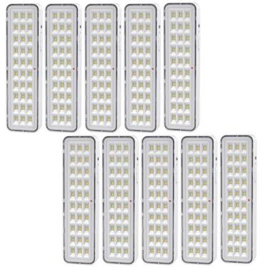 Imagem de Kit 10 Luminária Emergência Lâmpada Luz Recarregável Bivolt - Bmax
