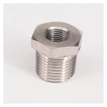 Imagem de 3/20.3 cm NPT macho x 1/20.3 cm NPT fêmea 304 aço inoxidável redutor bucha forjada encaixe de tubulação 3000 PSI água gás óleo
