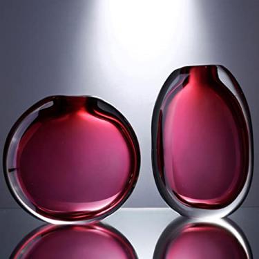 Imagem de Vaso de cristal de duas peças colorido criativo para sala de estar, armário de TV, arranjo de flores, ornamentos decorativos, vaso