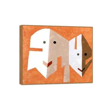 Imagem de Victor Brauner famosa pintura em tela de arte de parede pronta para pendurar - retrato do espaço - imagem em moldura de madeira para decoração de sala de estar 60 x 75 cm 24 x 29 pol