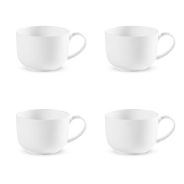 Imagem de COSTMANCE Canecas de porcelana fina com alças conjunto de 4, canecas de sopa com alças, canecas de sopa grandes brancas de 740 ml, tigelas de cerâmica para sorvete, aveia, frutas, iogurte, presente