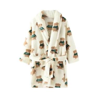 Imagem de Roupão De Flanela Para Meninas E Meninos, Pijamas Quentes Para Criança