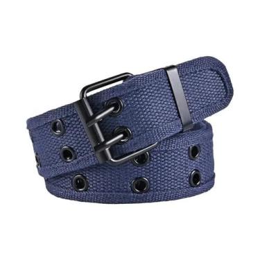 Imagem de Cinto Masculino Trançado Com Fivela De Metal De Dupla Fileira Versátil