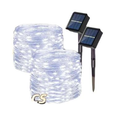 Imagem de Guirlanda De Natal Solar LED Com Luzes De Cordão Para Exterior, 8 Modo