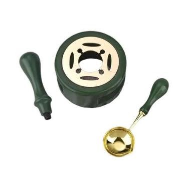 Imagem de Conjunto De Selos De Cera De Madeira Com Forno De Fusão, Colher E Aque