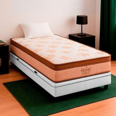 Imagem de Cama Box Baú Solteiro E Colchão Four Season Molas V-store Cor:branco