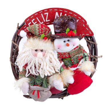 Imagem de Guirlanda De Natal Decorativa Em Poliéster 36x36cm