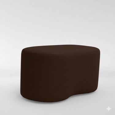Imagem de Puff Feijão Orgânico Curvo Redondo Confortável Sala Moderno Suede Marrom