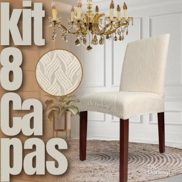 Imagem de Kit 8 Capas de Cadeira Linha Gold Holandesa - Creme - OK Darling
