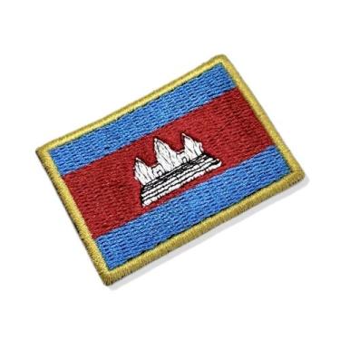Imagem de BP0205-011 Bandeira Camboja Patch Bordado 5,7x3,8cm - Autêntico BR44